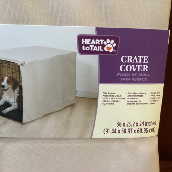 Heart To Tail Crate Cover Cream Color NEW - Picture 6 of 8